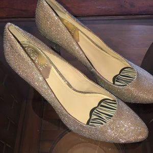 Vince Camuto silver sparkle heels, SZ 8